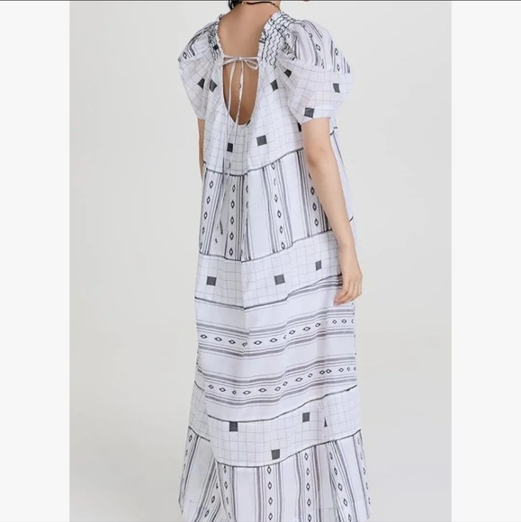 Free People - White And Black Jaime Embroidered Maxi Dress - Size M - Picture 2 of 8
